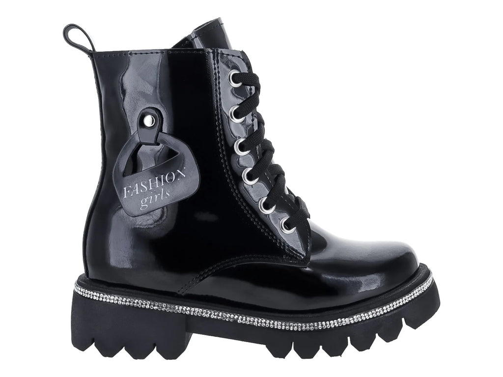 Botas Kassandra de Charol Negro para Niña
