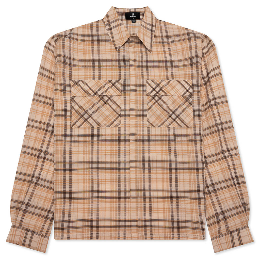 Sheer Flannel Shirt Brown Checker