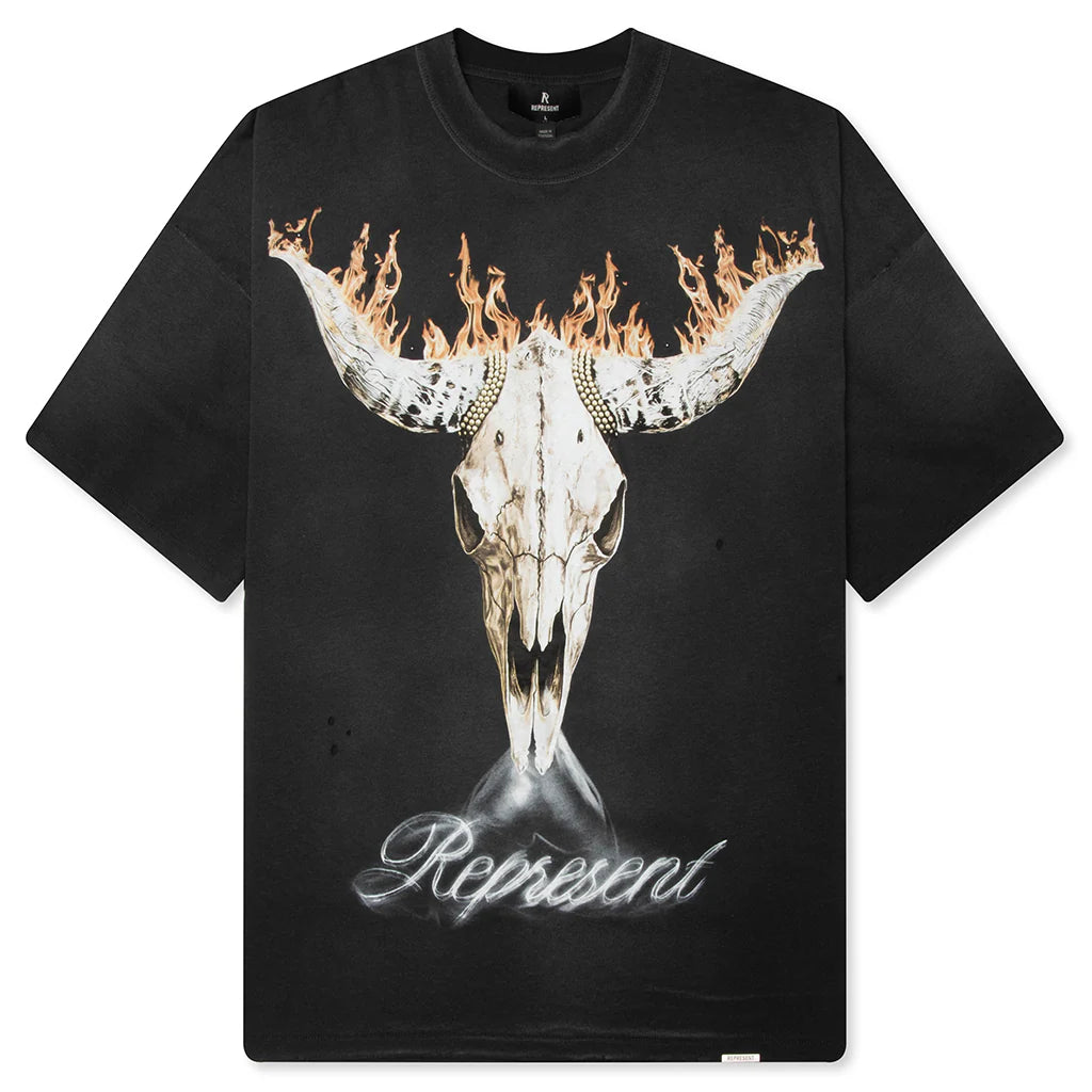British Cowboys T Shirt Stained Black