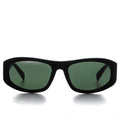 Landon Sunglasses Matte Black Green Lens