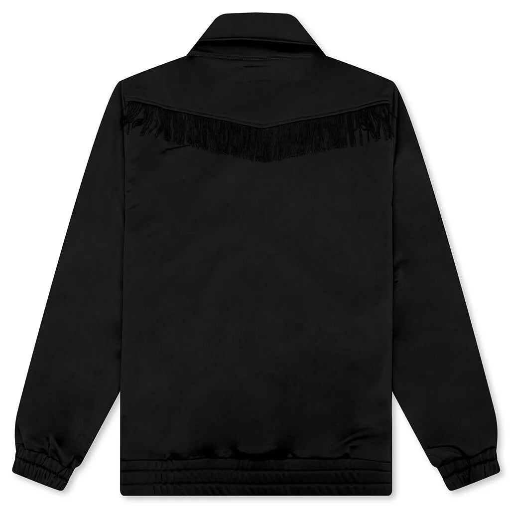 Tricot Jersey Fringe Track Jacket Black