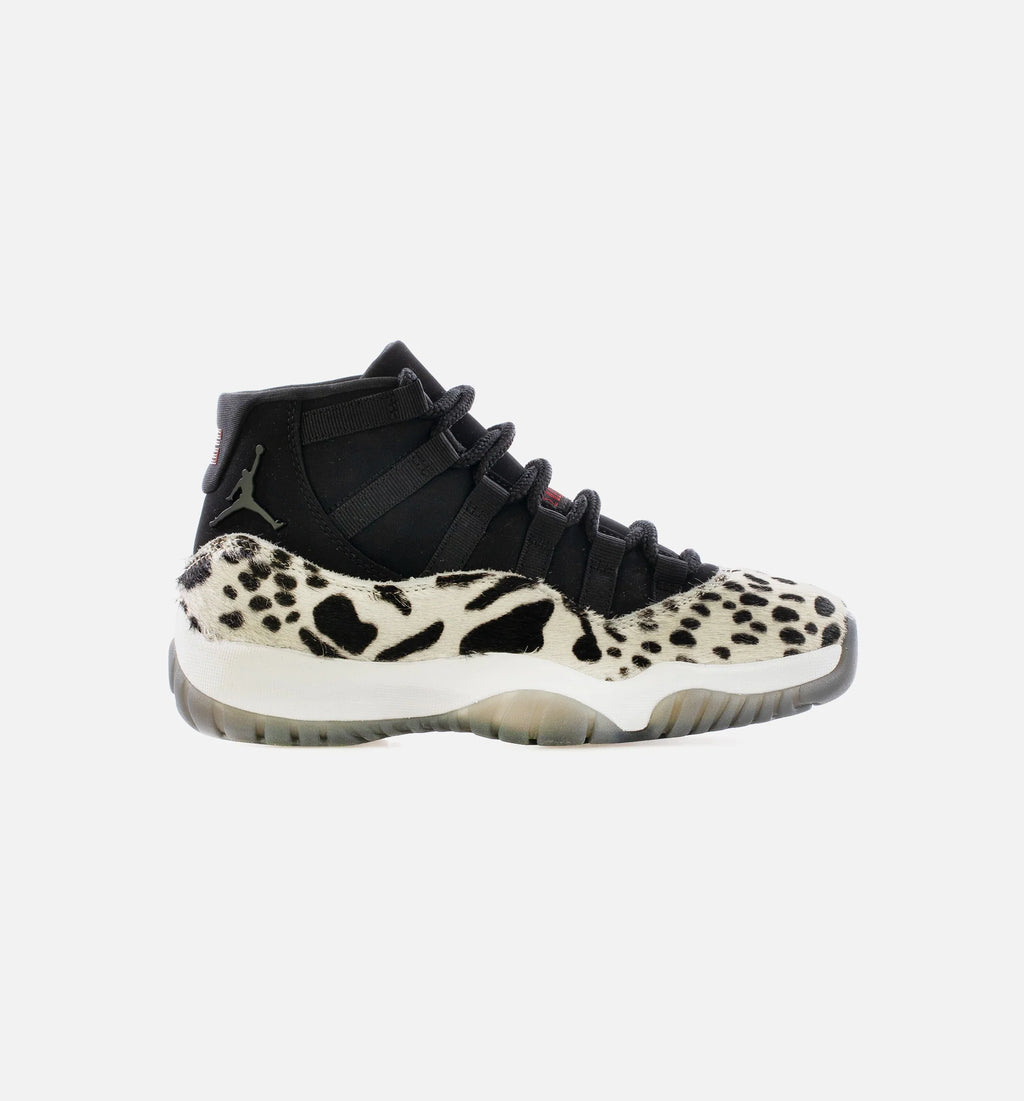 Air Jordan 11 Retro Black and White Womens Lifestyle Shoe Black Sail White Gym Red Free Shipping