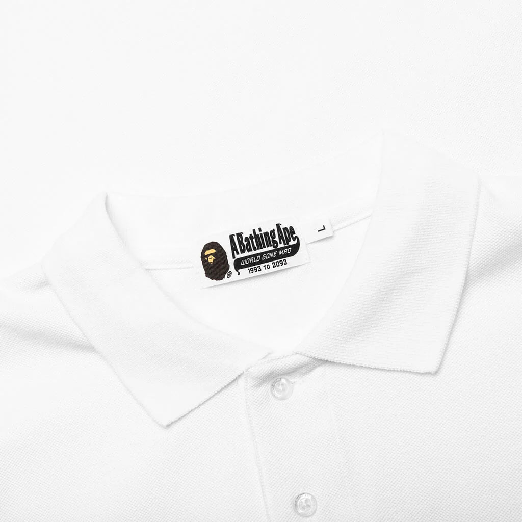 Ape Head One Point Relaxed Fit Polo White