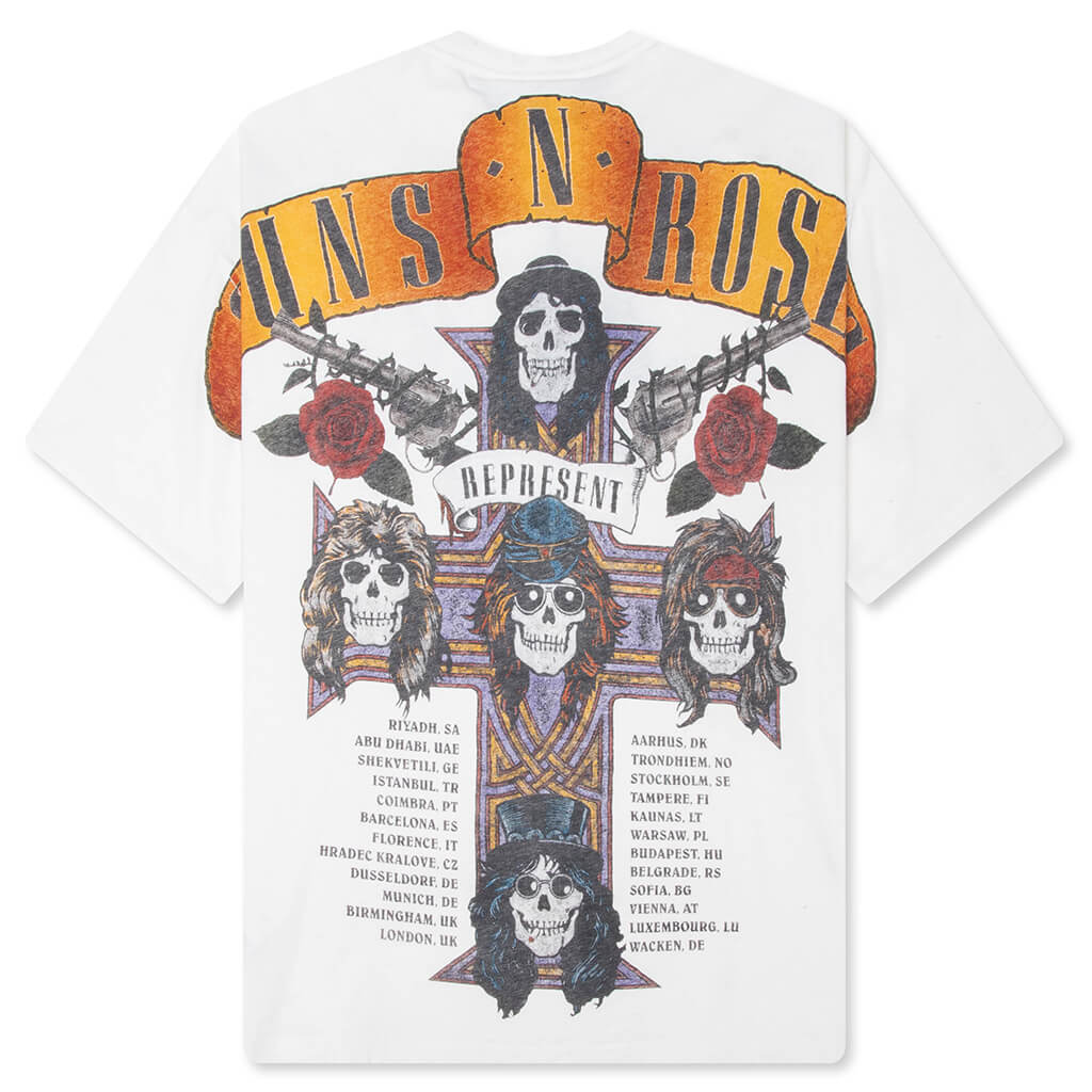 Represent x Guns N Roses Tour T Shirt Flat White