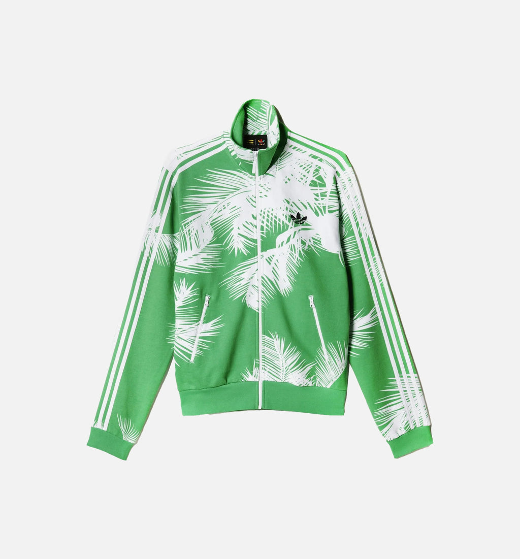 Pharrell Williams BBC Track Jacket Palm Trees Mens White VIvid Green