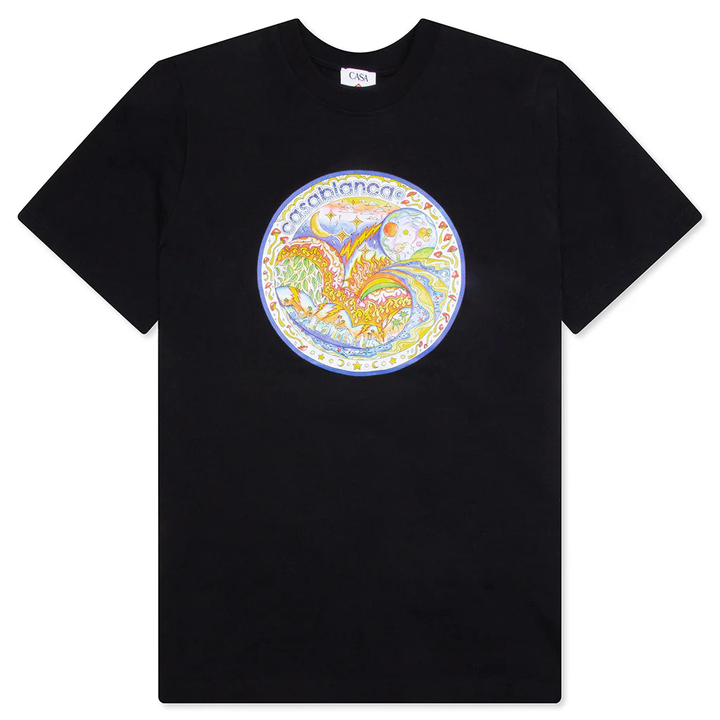 The Four Elements Printed T Shirt Black