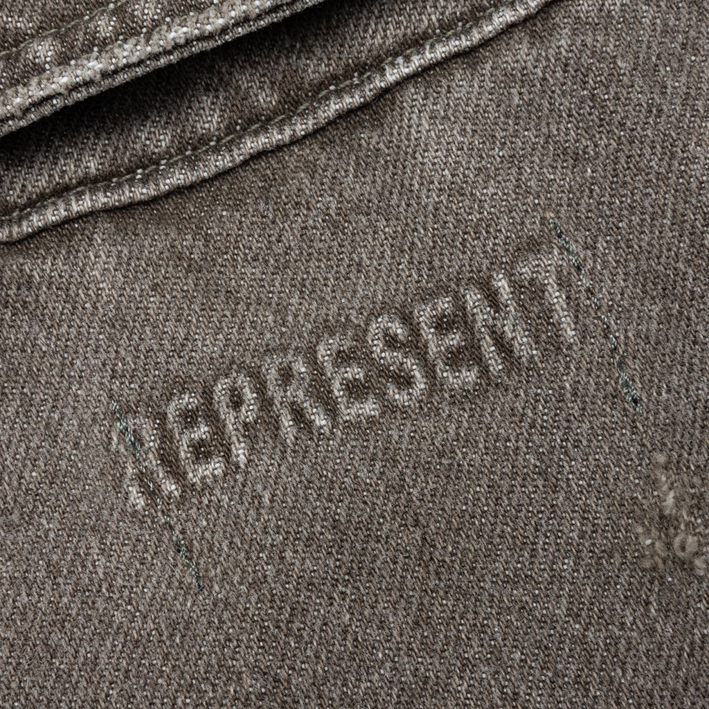 Collared Denim Jacket Washed Olive