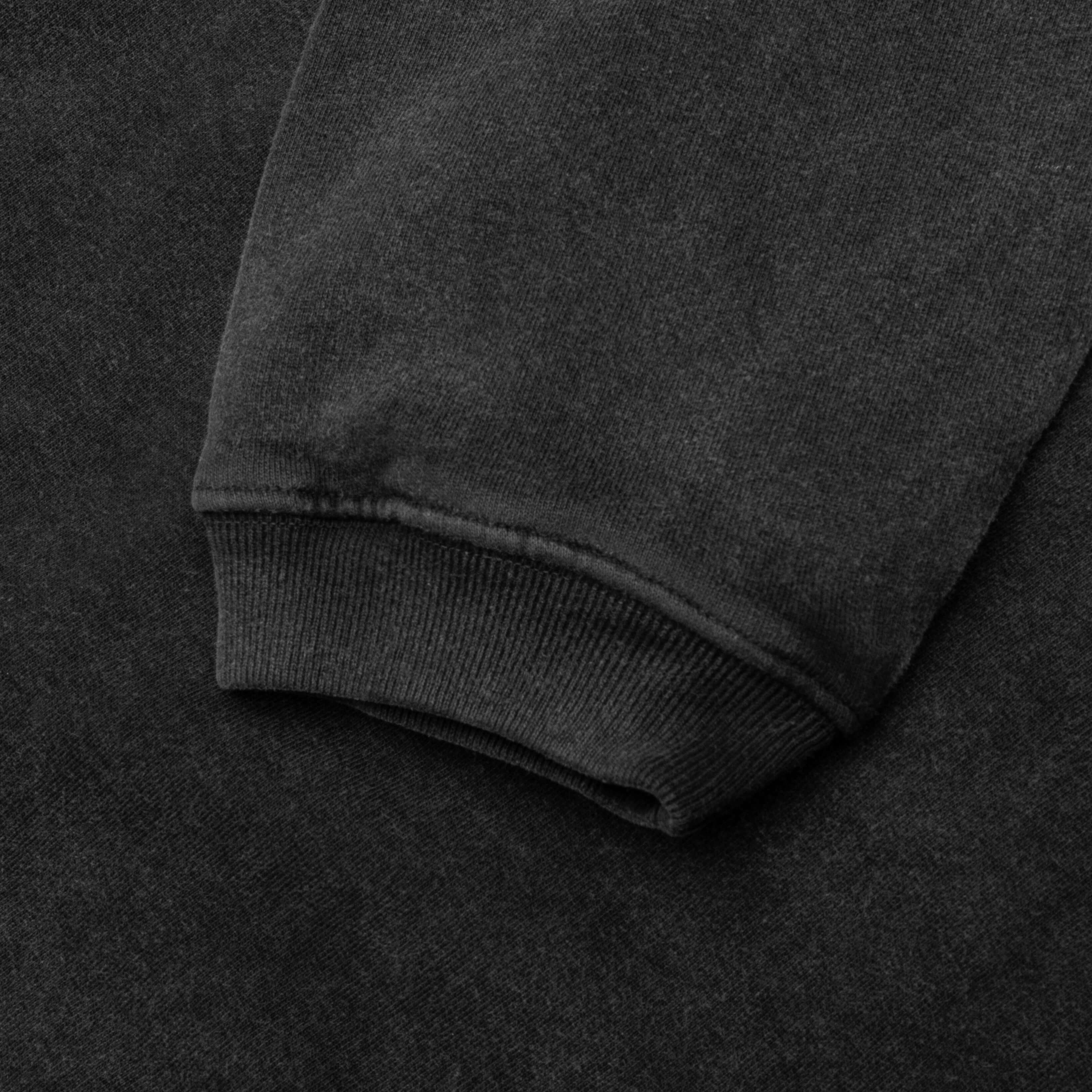 Faded Graphic Zip Hood Washed Black