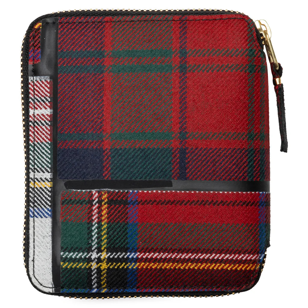 Comme des Garcons Tartan Patchwork Wallet Red