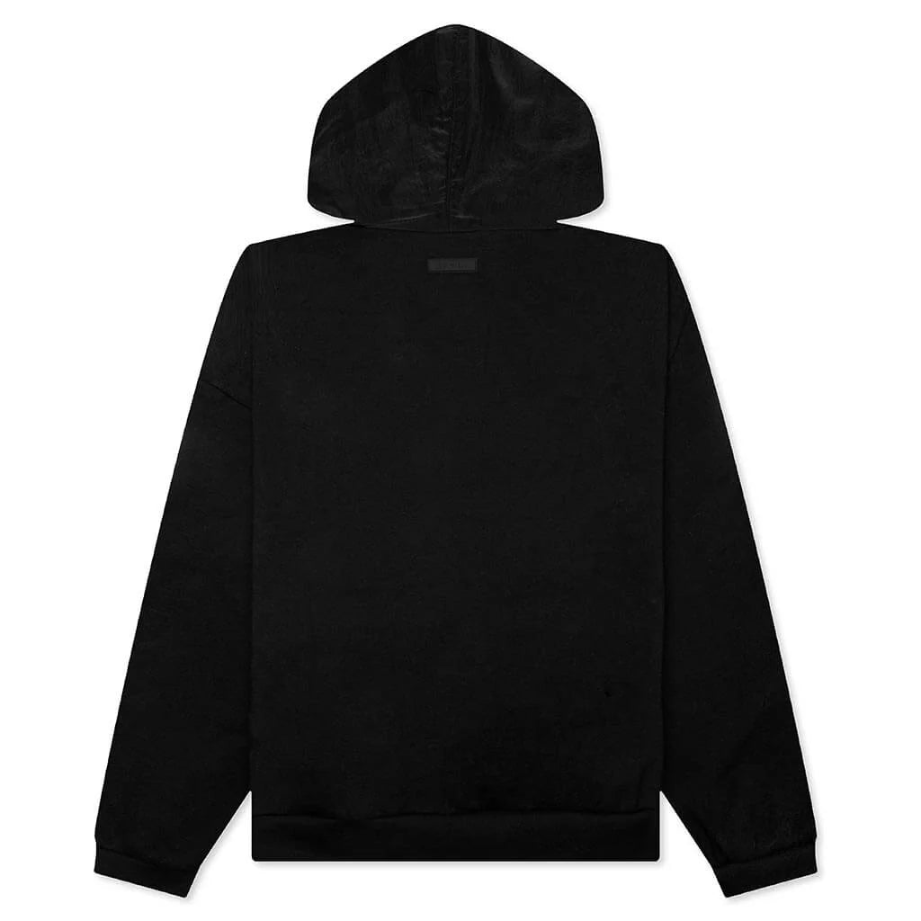 Nylon Fleece Hooded Sweater Jet Black