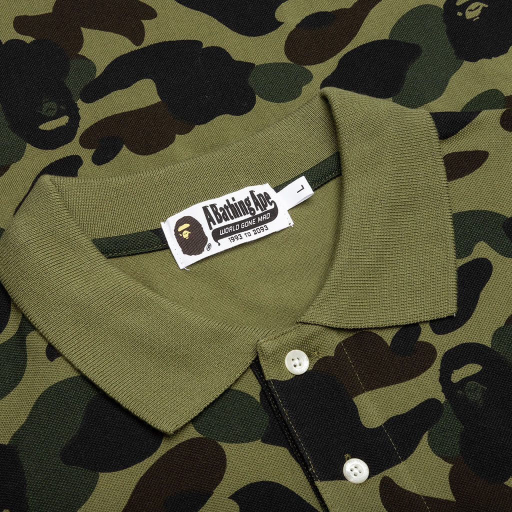 1st Camo One Point Relaxed Fit Polo Green
