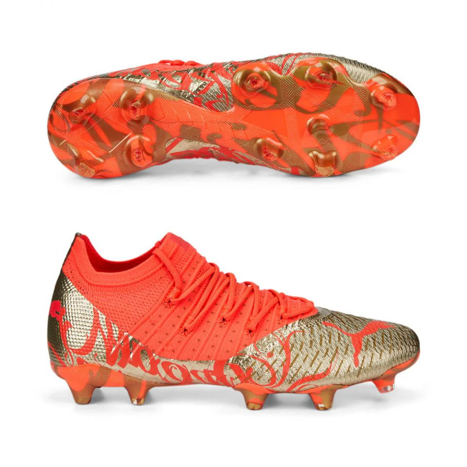 PUMA Future Z 14 Neymar JR FG AG Firm Ground Soccer Cleats Fiery Coral Gold
