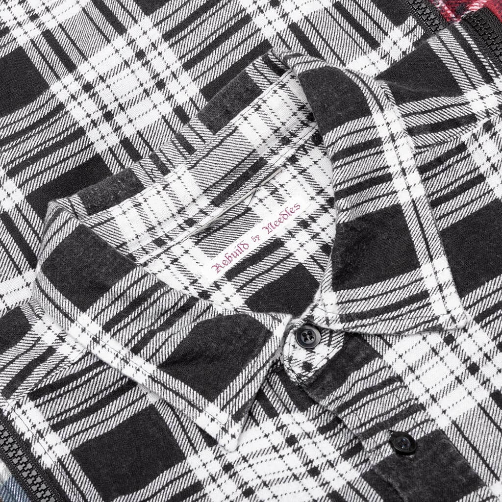 Flannel Shirt 7 Cuts Zipped Wide Shirt Assorted