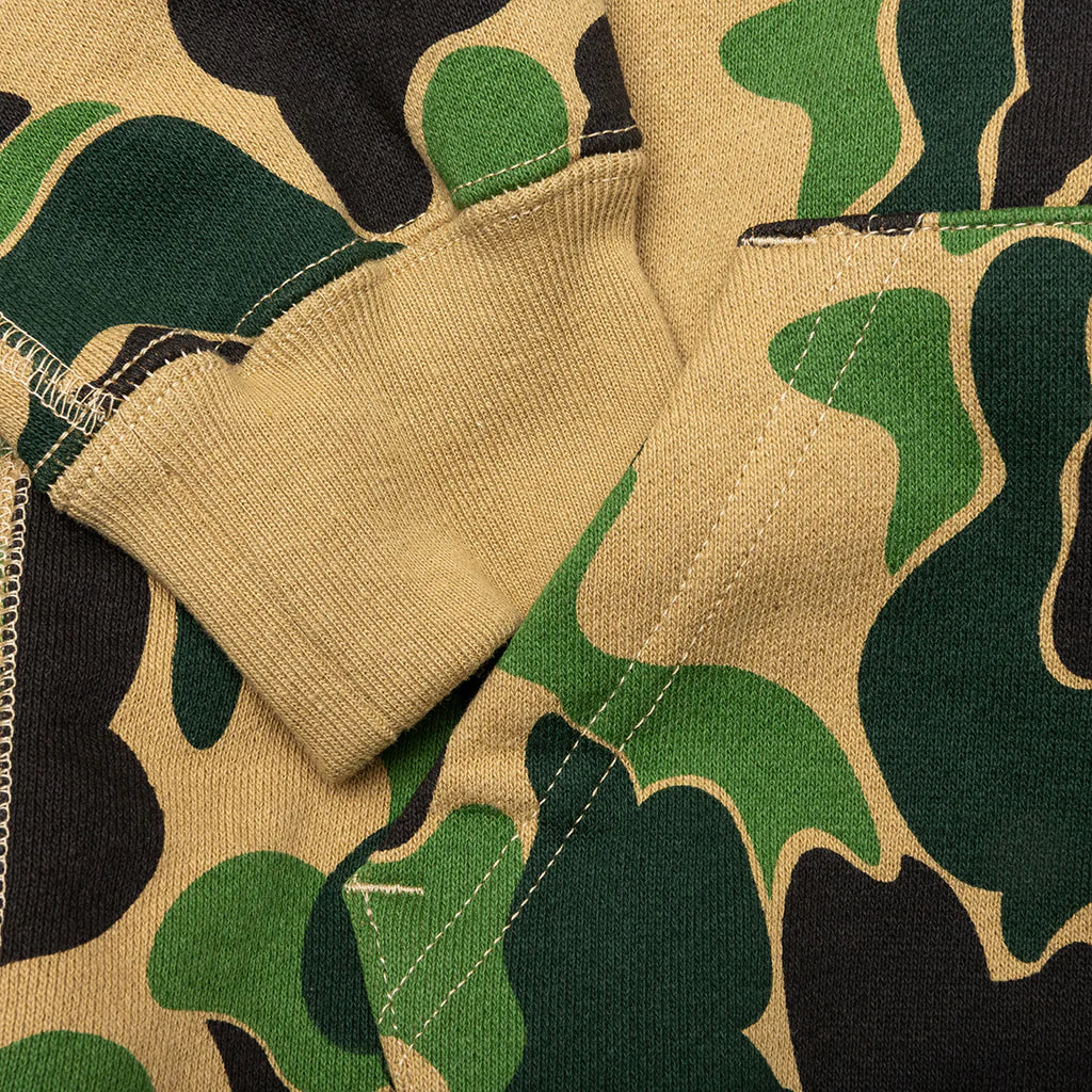 Kids Abc Camo Shark Zip Hoodie Green