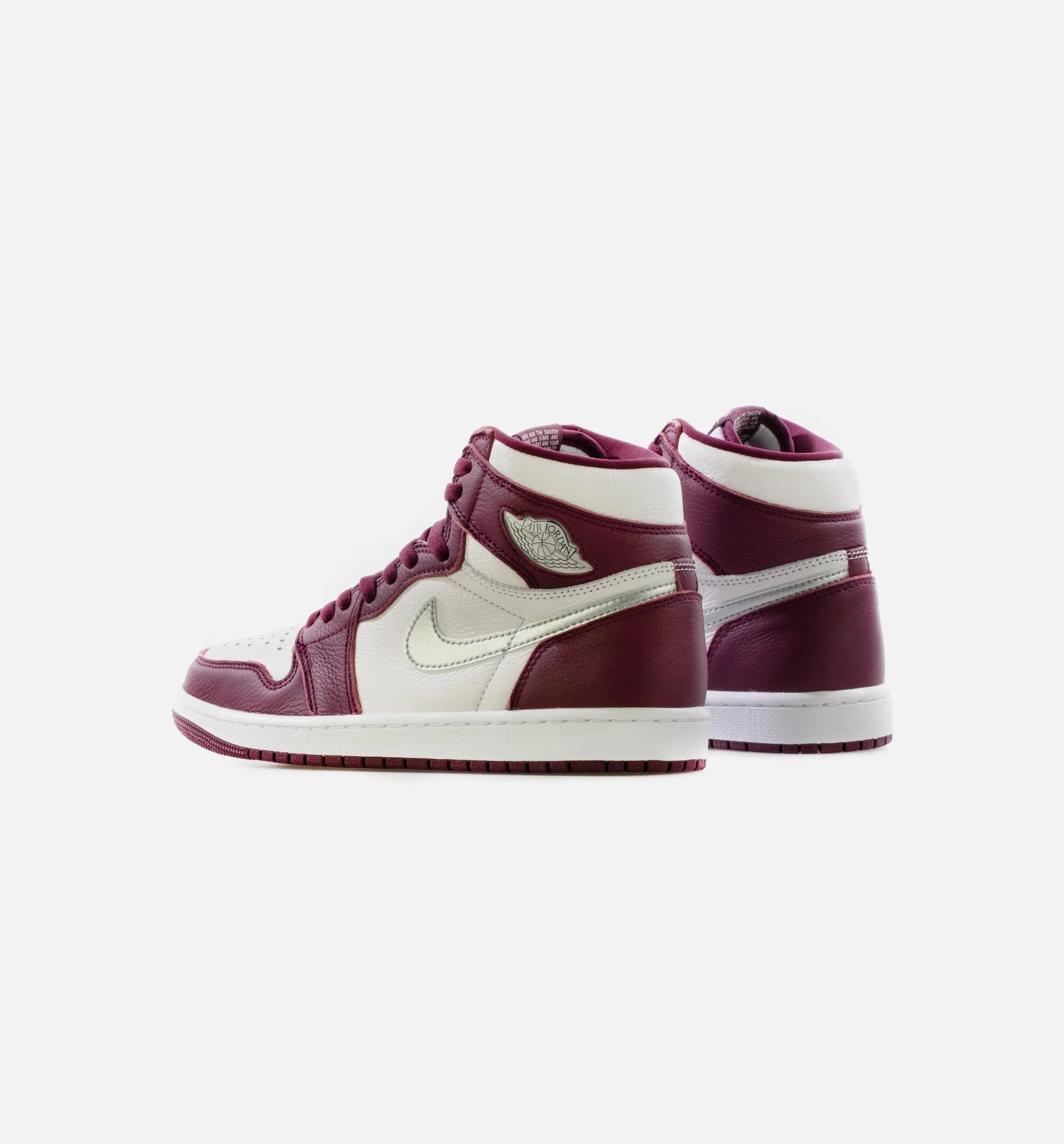 Air Jordan 1 Retro High OG Bordeaux Mens Lifestyle Shoe Bordeaux White Metallic Silver Limit One Per Customer