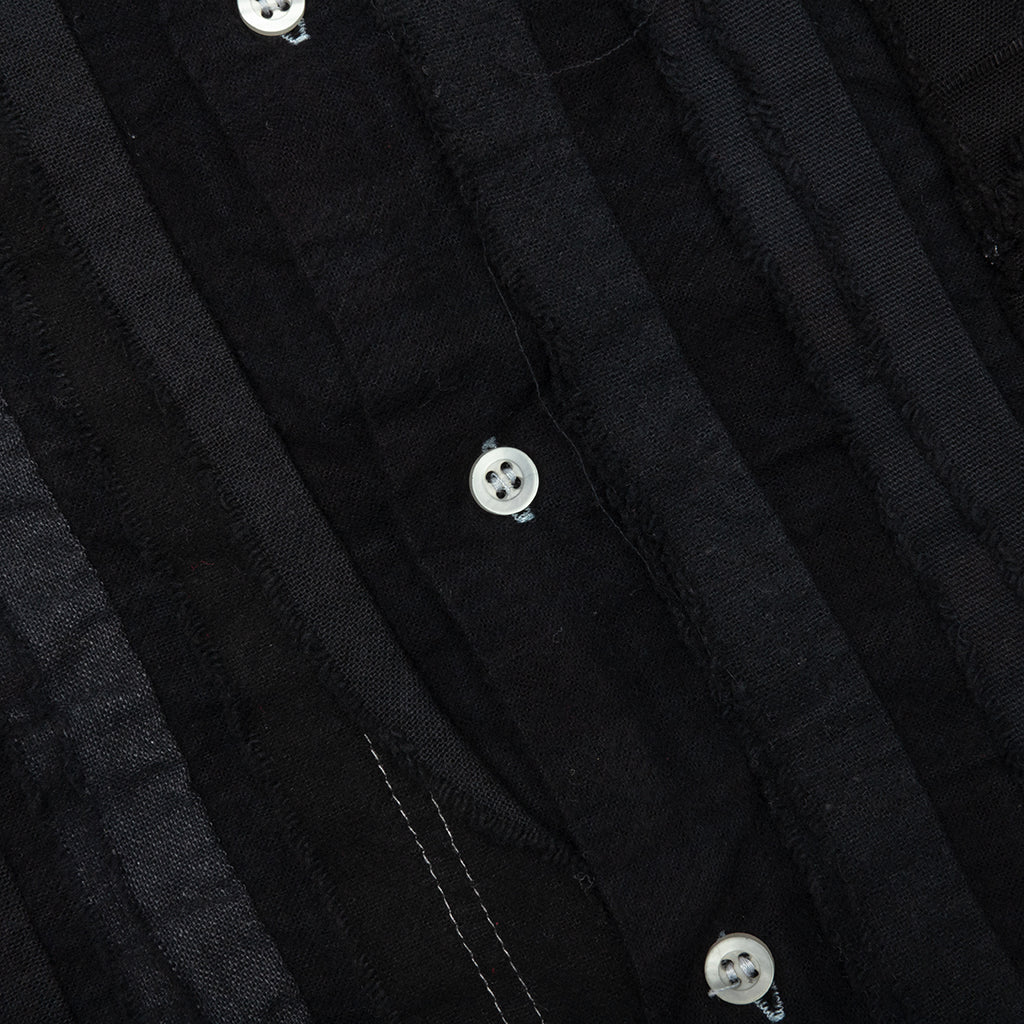 Over Dyed Ribbon Wide Shirt Black