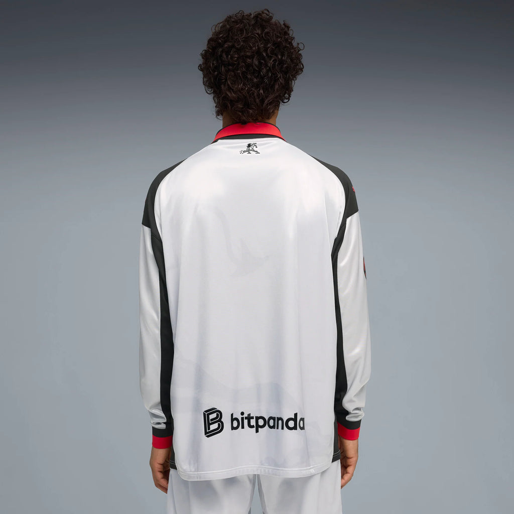 PUMA AC Milan x Slam Jam Limited Edition Long Sleeve Mens Soccer Jersey 26 27 Silver