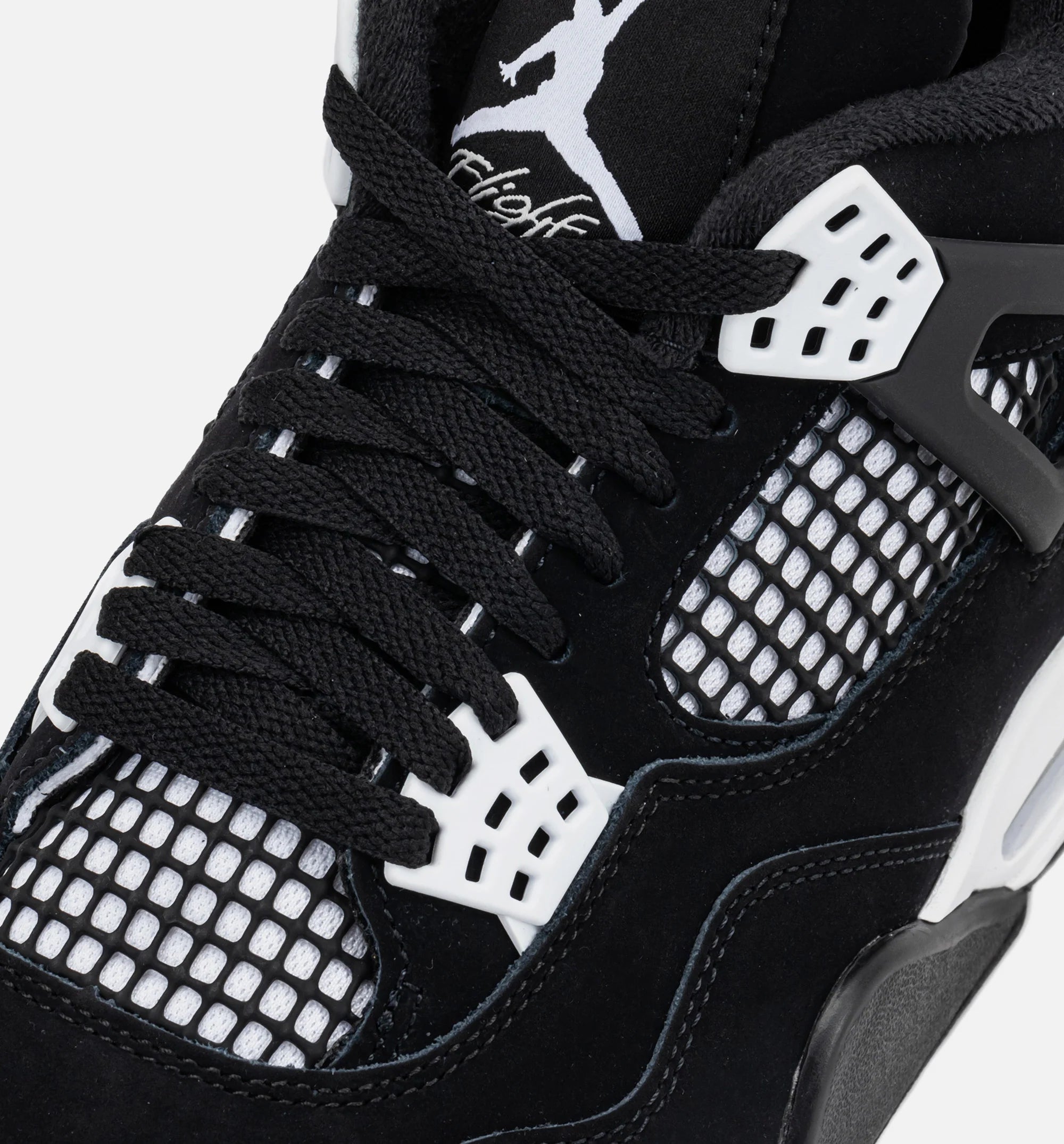 Air Jordan 4 Retro White Thunder Mens Lifestyle Shoe Black White Black