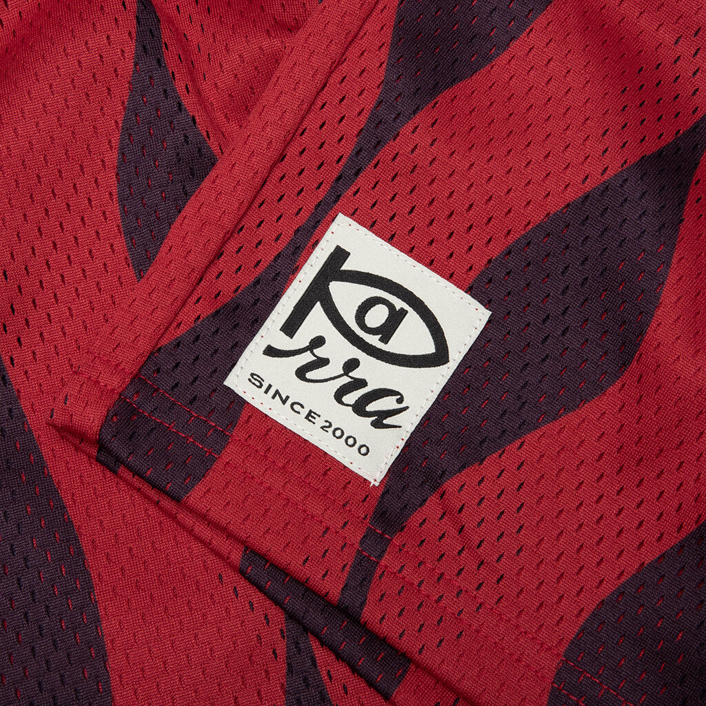 Waved Mesh Shorts Red