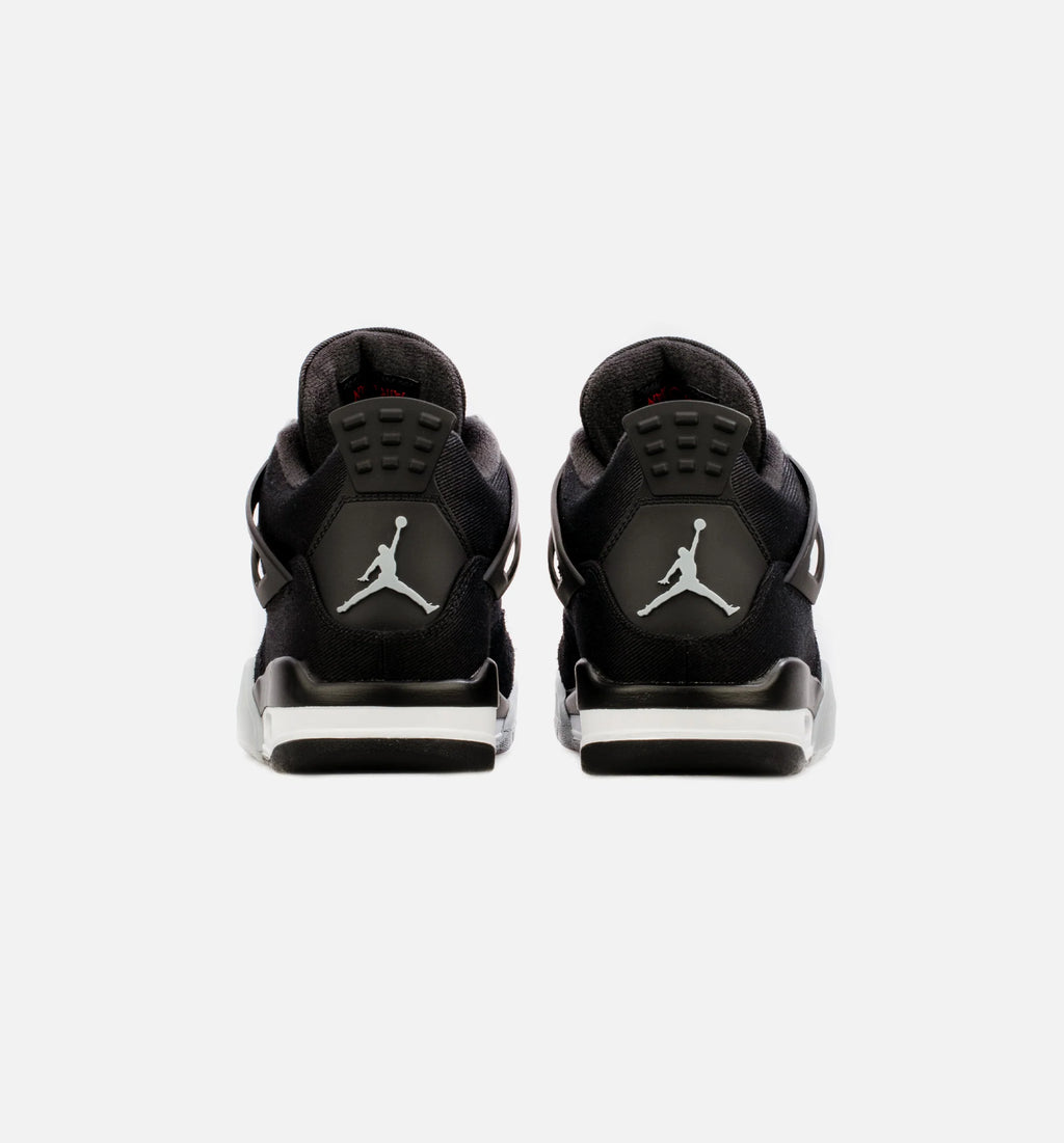 Air Jordan 4 Retro Black Canvas Mens Lifestyle Shoe Black Limit One Per Customer