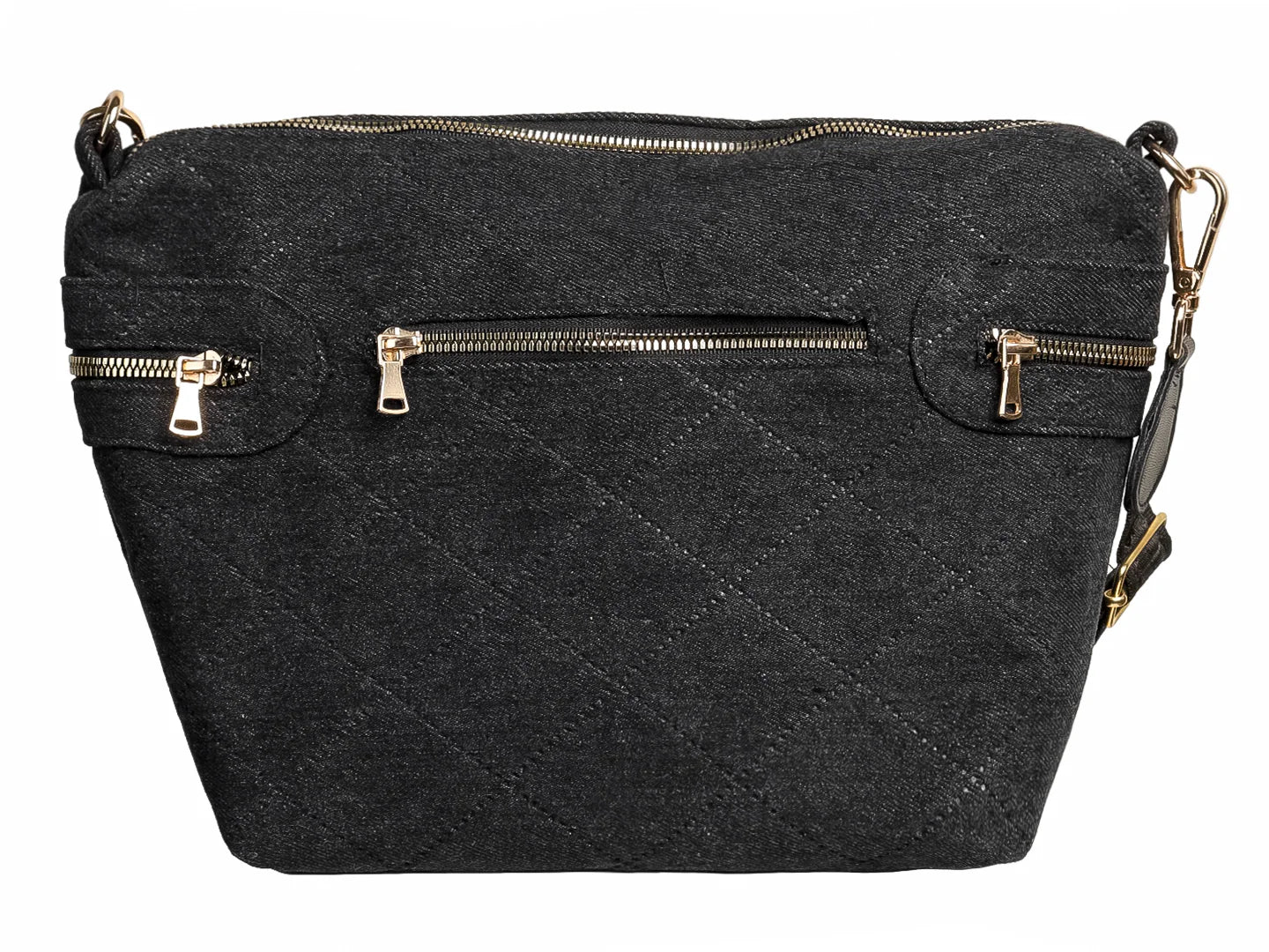Bolso de Hombro Ferretina Bimba Rombo Negro para Mujer