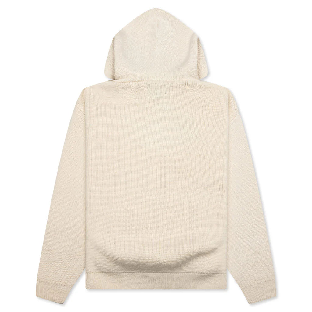 Felt Patch Knit Hood Natural