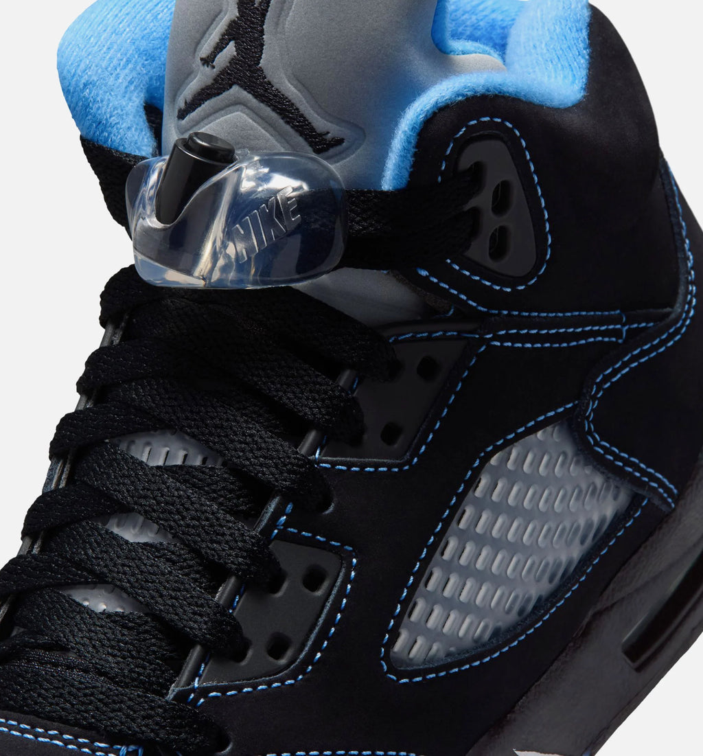 Air Jordan 5 Retro Black Carolina Grade School Lifestyle Shoe Black University Blue White Free Shipping