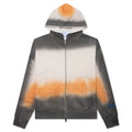 Spray Dyed Zip Thru Hoodie Grey Dyed