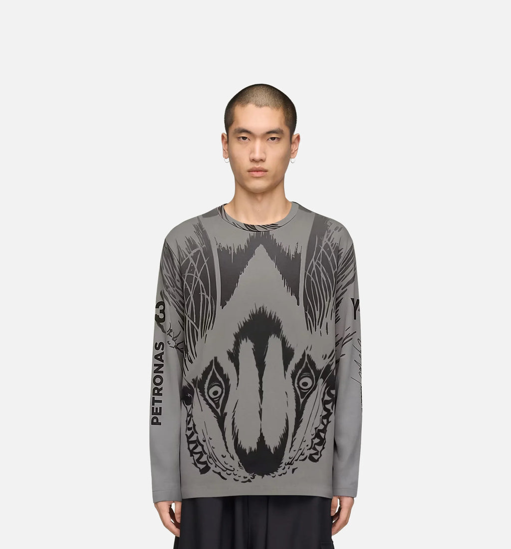 Mercedes Wolf Graphic Mens Long Sleeve Shirt Black