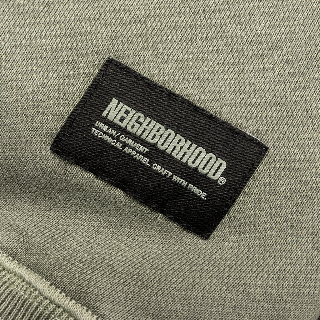 Pigment Dyed Sweat Shirt L S Olive
