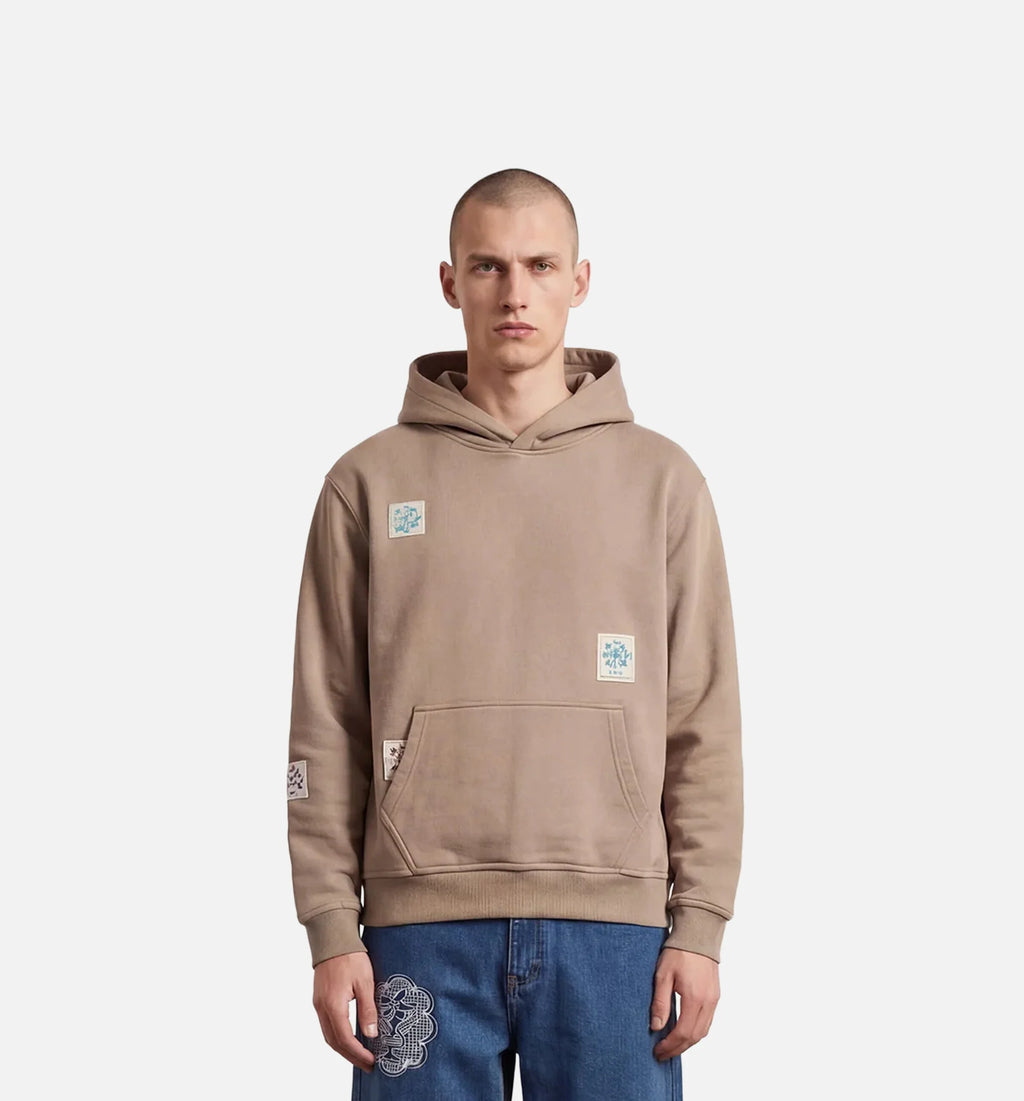 Flowers Mens Hoodie Brown