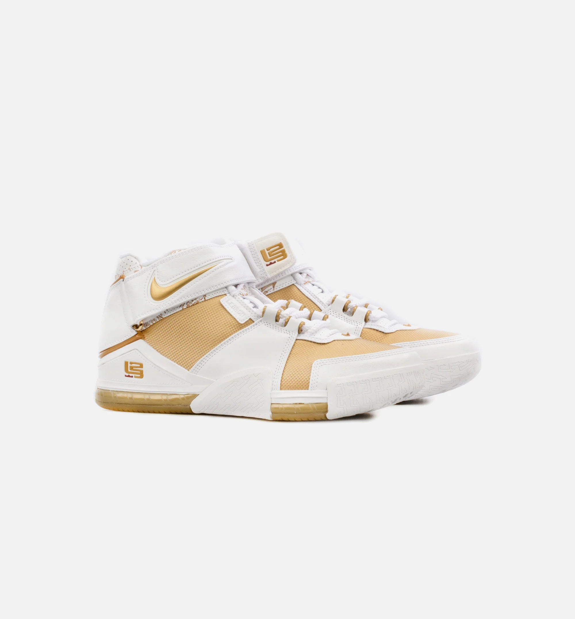 LeBron 2 Maccabi Mens Basketball Shoe White Gold