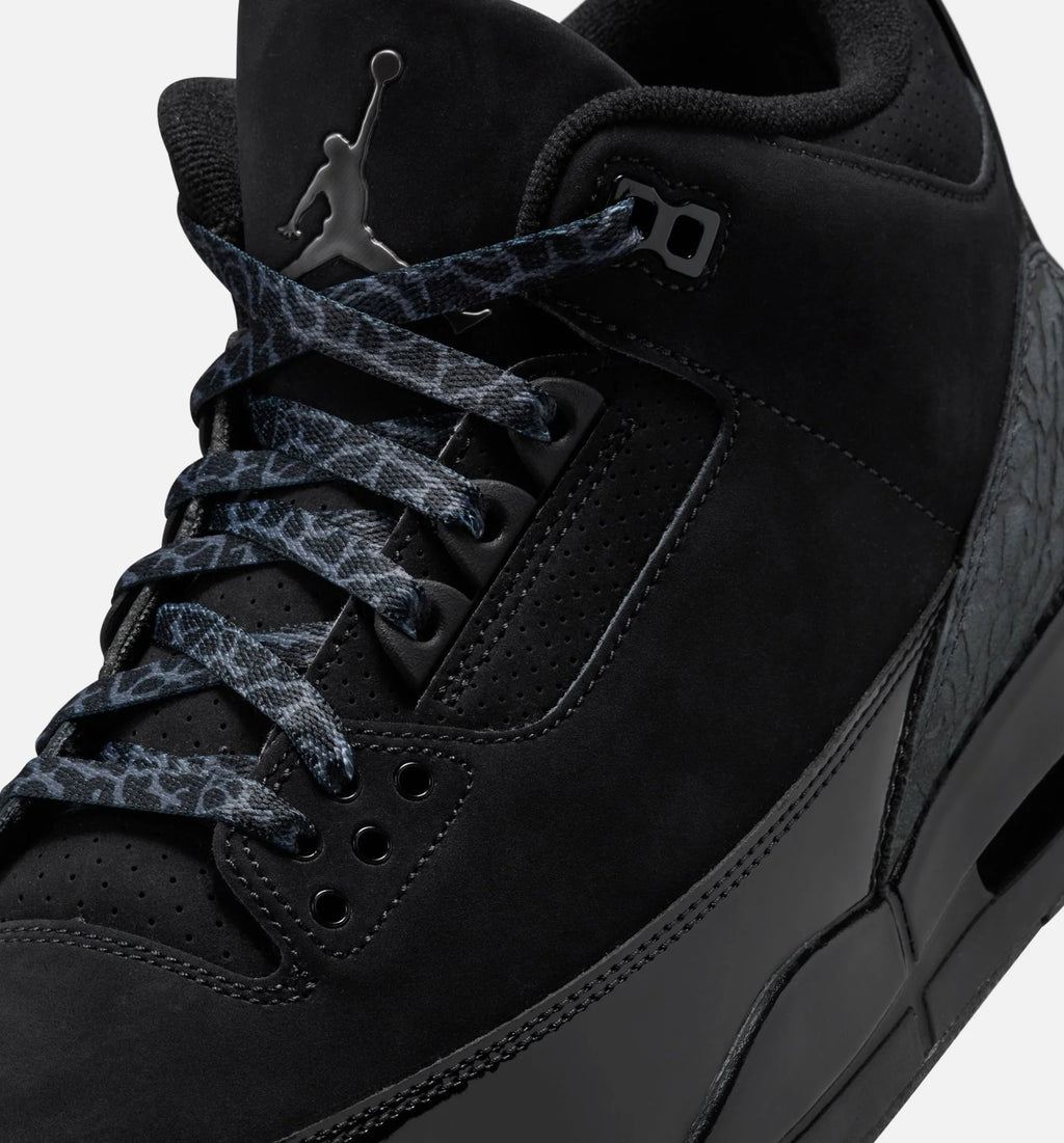 Air Jordan 3 Retro Black Cat Mens Lifestyle Shoe Black Dark Charcoal Black Free Shipping