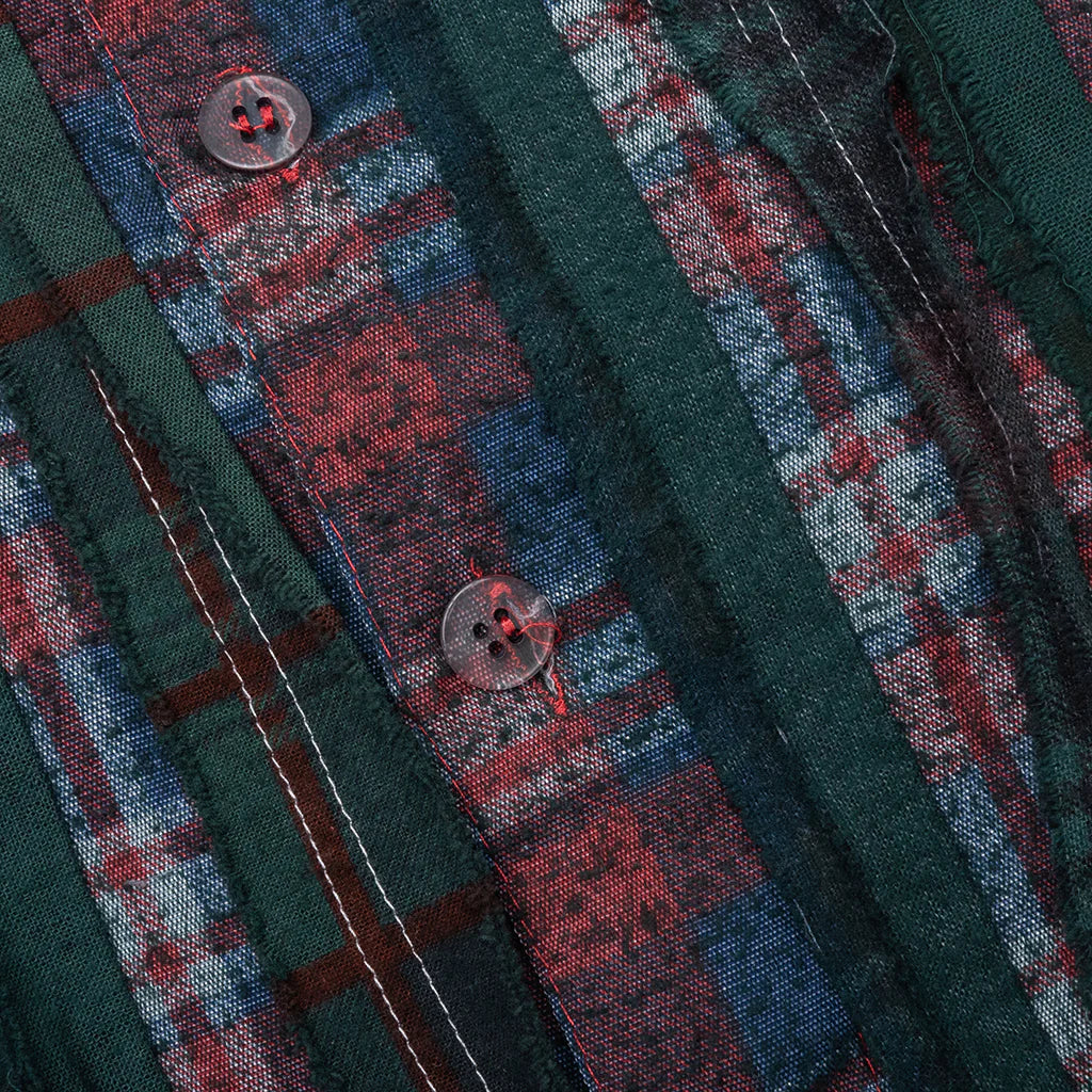 Over Dyed Ribbon Wide Shirt Green