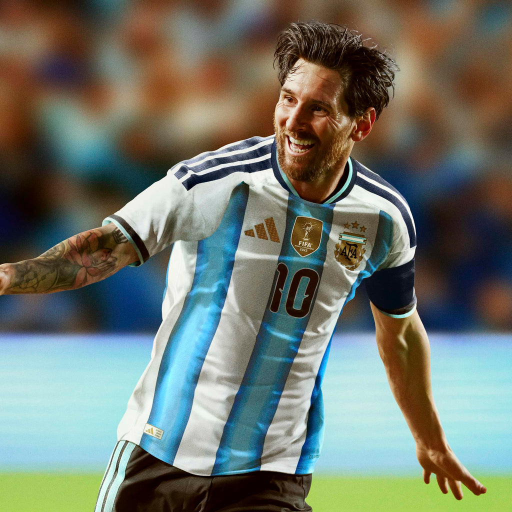 adidas Argentina Home Authentic Mens Soccer Jersey 26 White Blue
