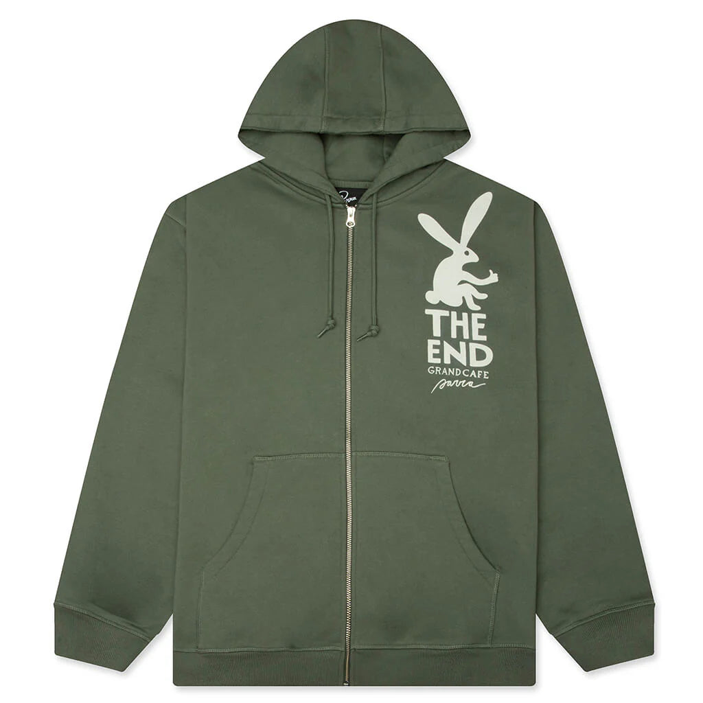 End The Bunny Zip Hooded Sweatshirt Green