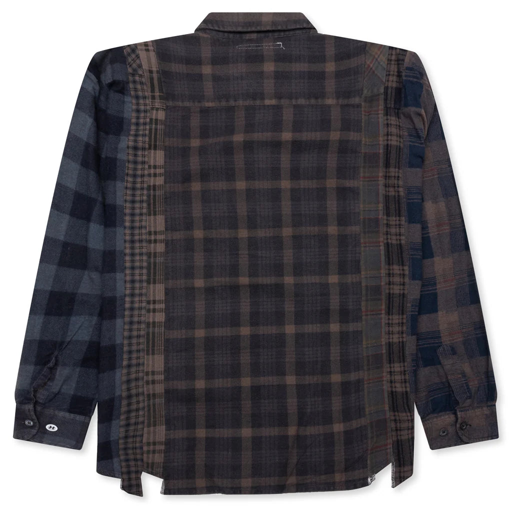 Over Dye 7 Cuts Wide Shirt Brown