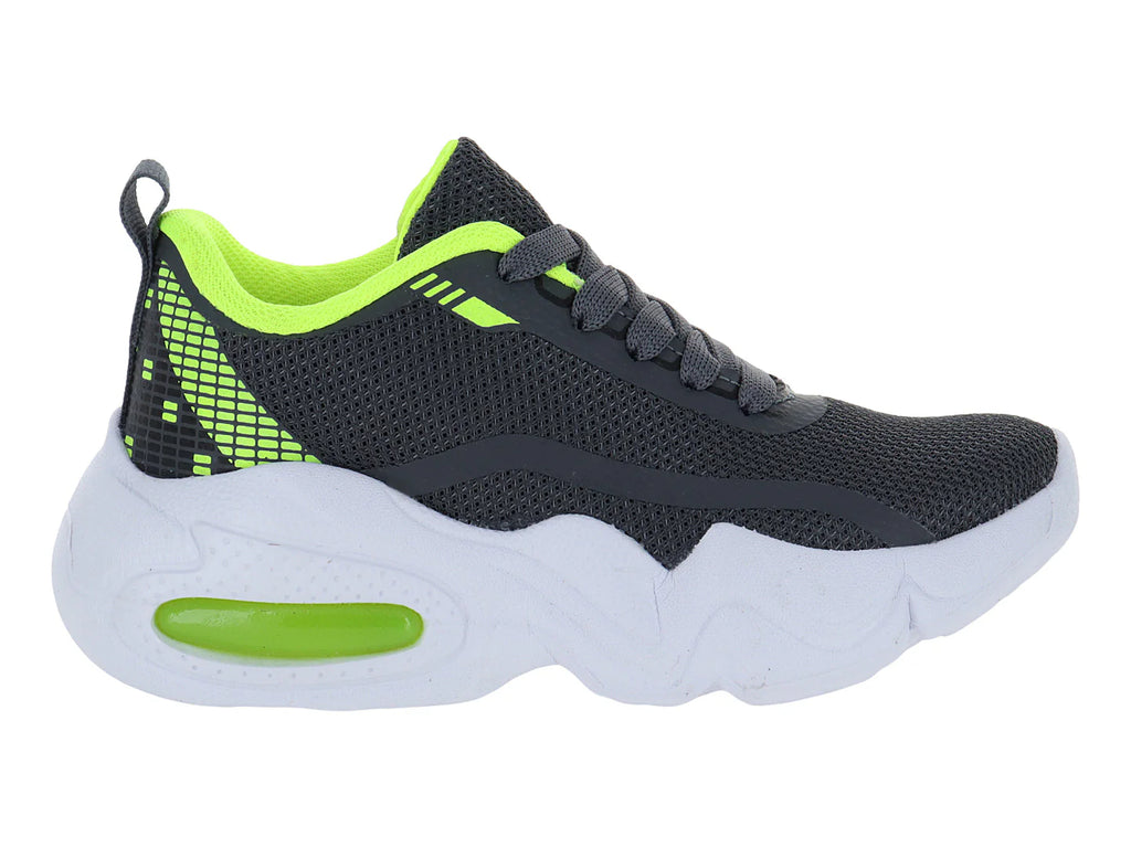 Tenis Makena Gris y Amarillo Neón para Niño