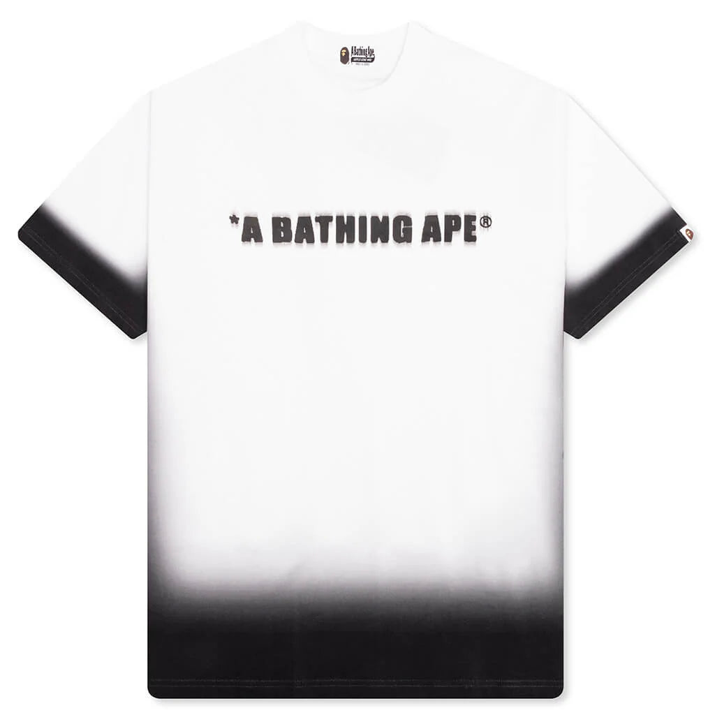 Spray Print Bathing Ape Logo Relaxed Fit Tee Black