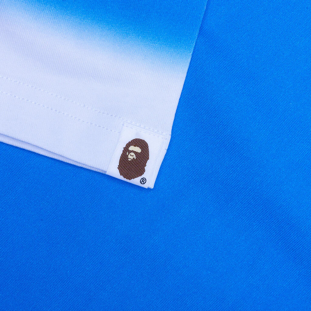 Spray Print Bathing Ape Logo Relaxed Fit Tee Blue