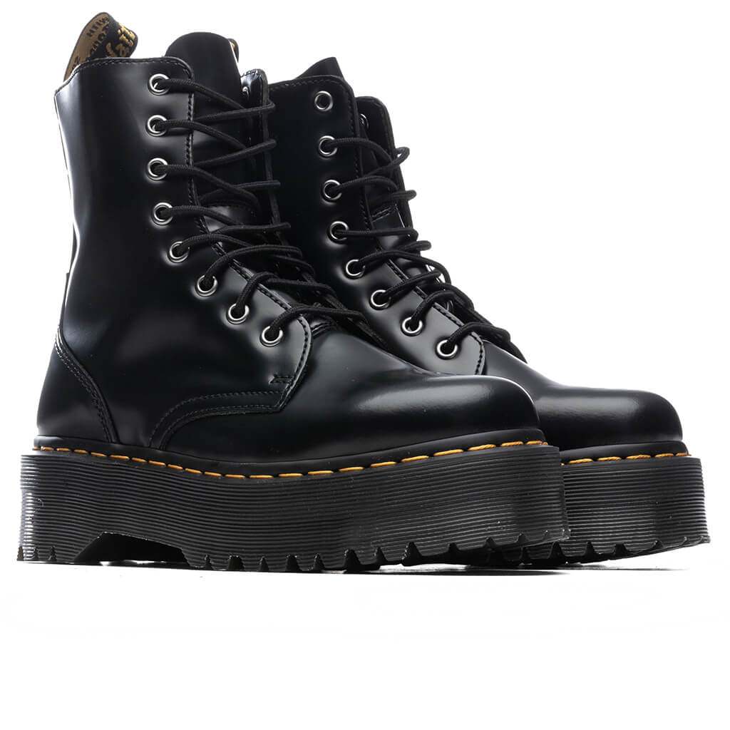 Womens Jadon Smooth Leather Platform Boots Black
