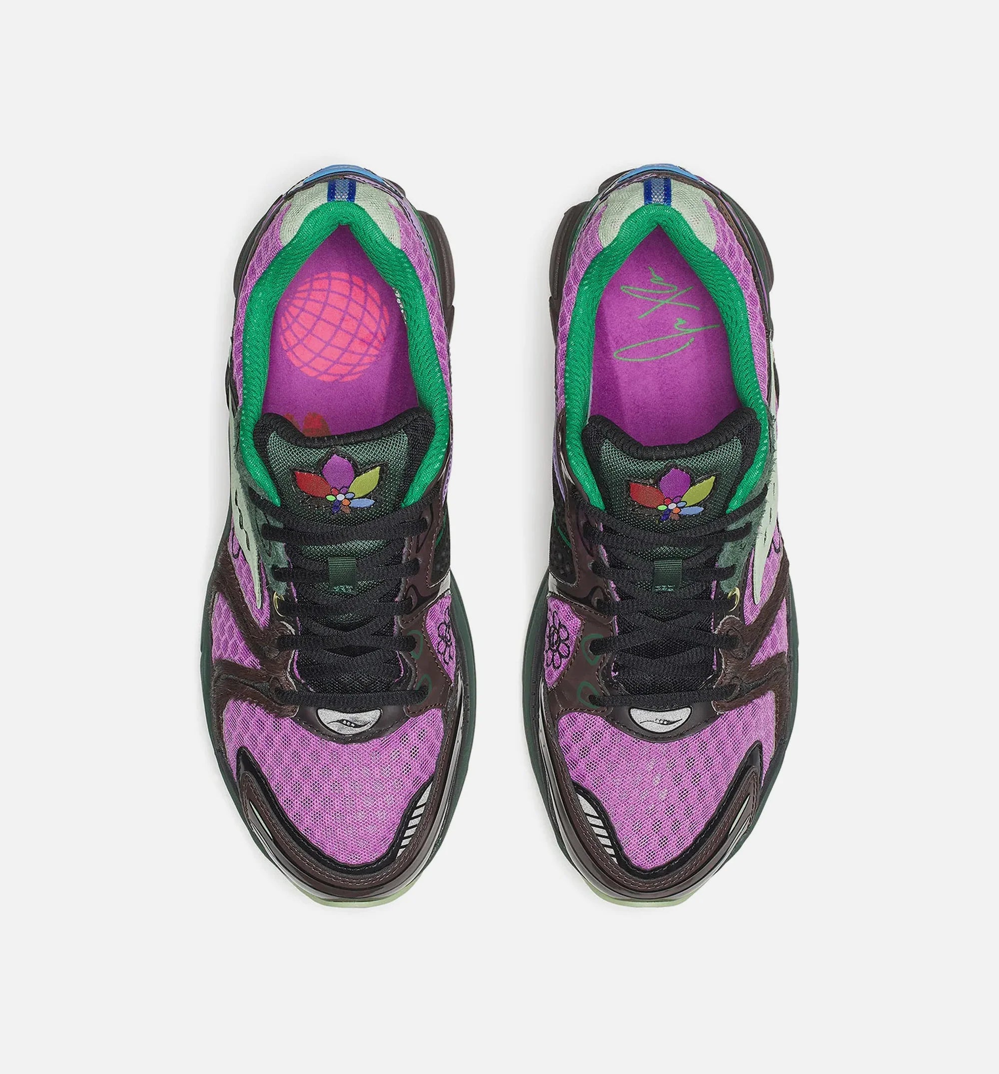 Jaetips x Saucony Progrid Triumph 4 Perrilla Mens Lifestyle Shoes Purple Brown Green Multi Color