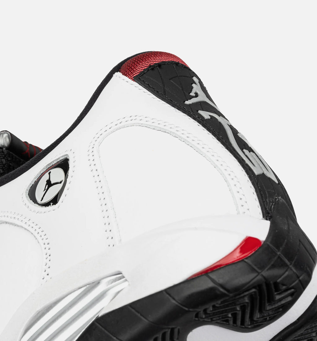 Air Jordan 14 Retro Black Toe Mens Lifestyle Shoe White Varsity Red Black Silver