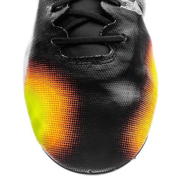 PUMA Evospeed SL II Graphic FG Firm Ground Soccer Cleats Black White Safety Yellow Orange
