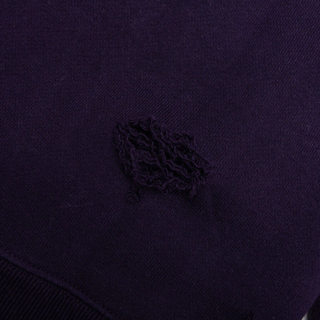 Cotton French Terry Deconstructed Sweatshirt Purple