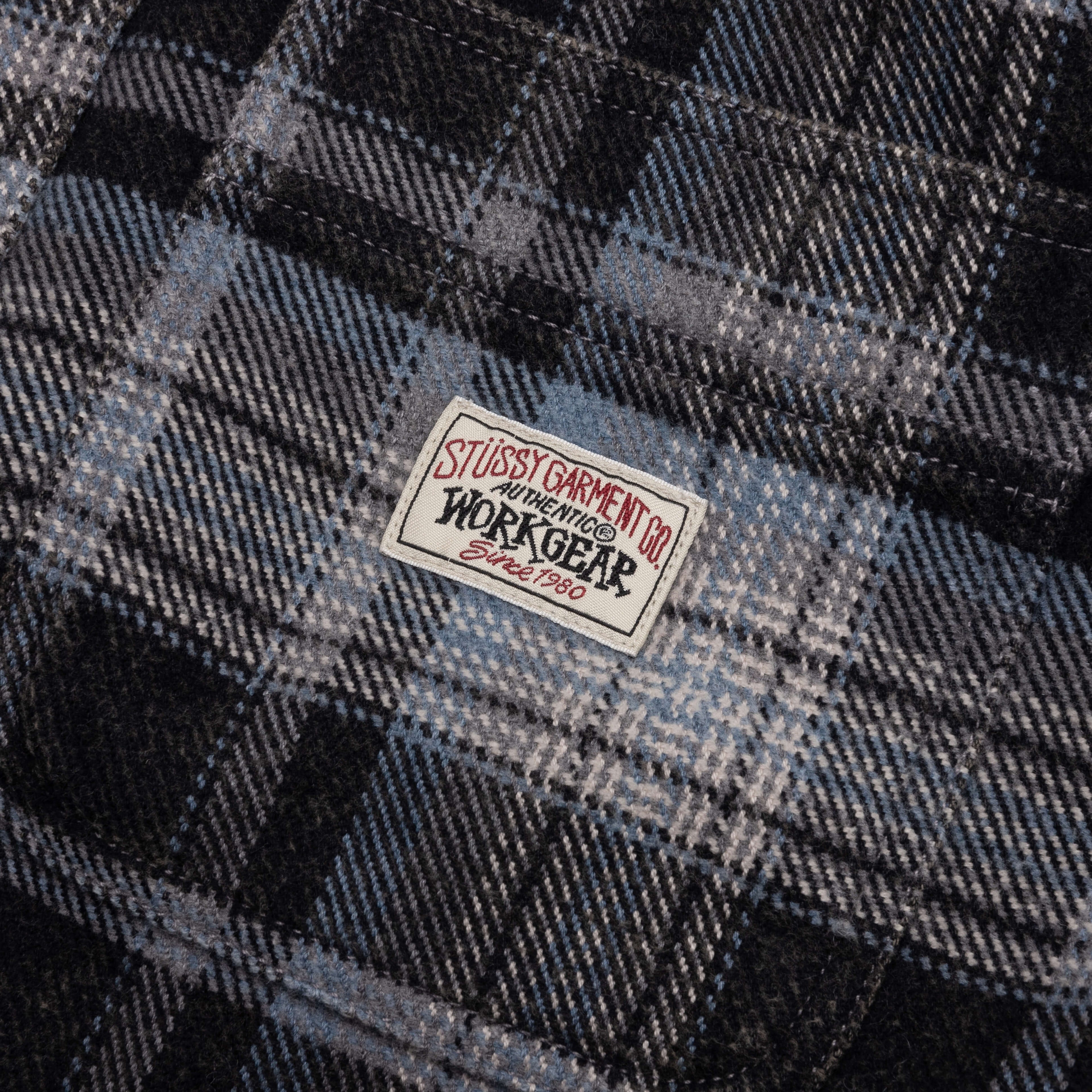 Heavy Washed Plaid Shirt Blue