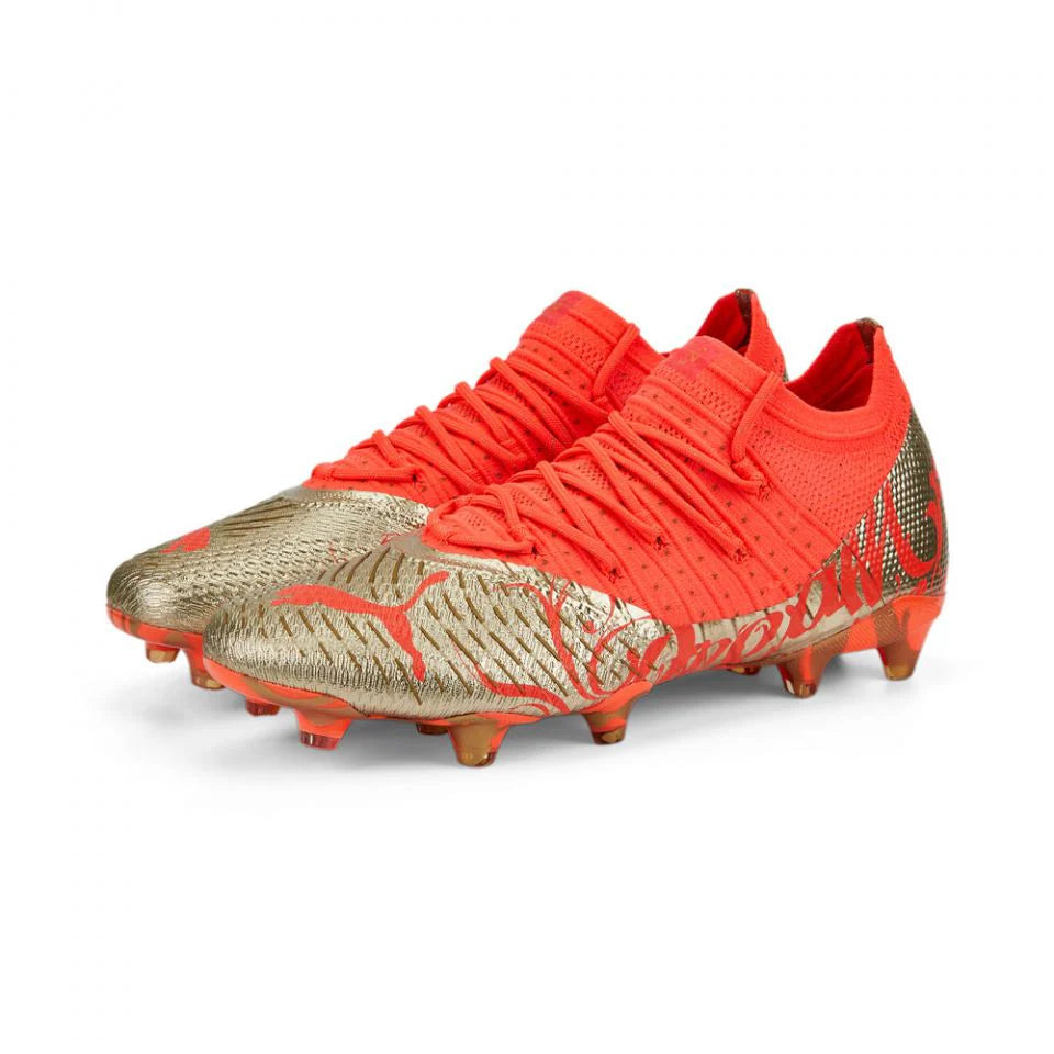 PUMA Future Z 14 Neymar JR FG AG Firm Ground Soccer Cleats Fiery Coral Gold