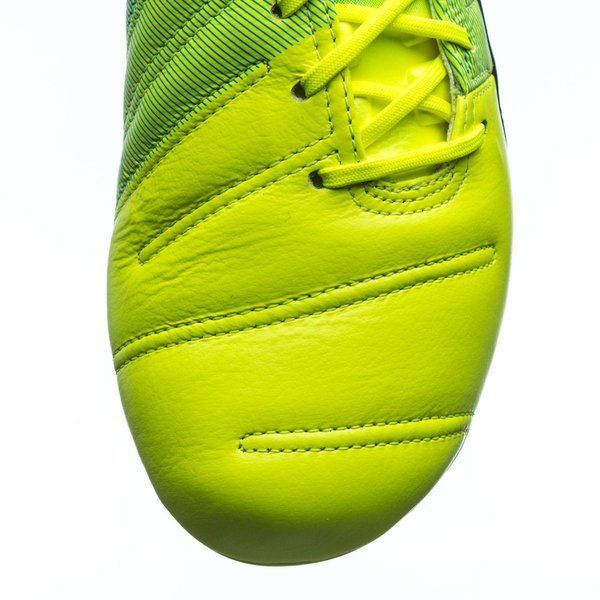 PUMA Evopower 13 LT FG Firm Ground Soccer Cleats Safety Yellow Black Atomic Blue