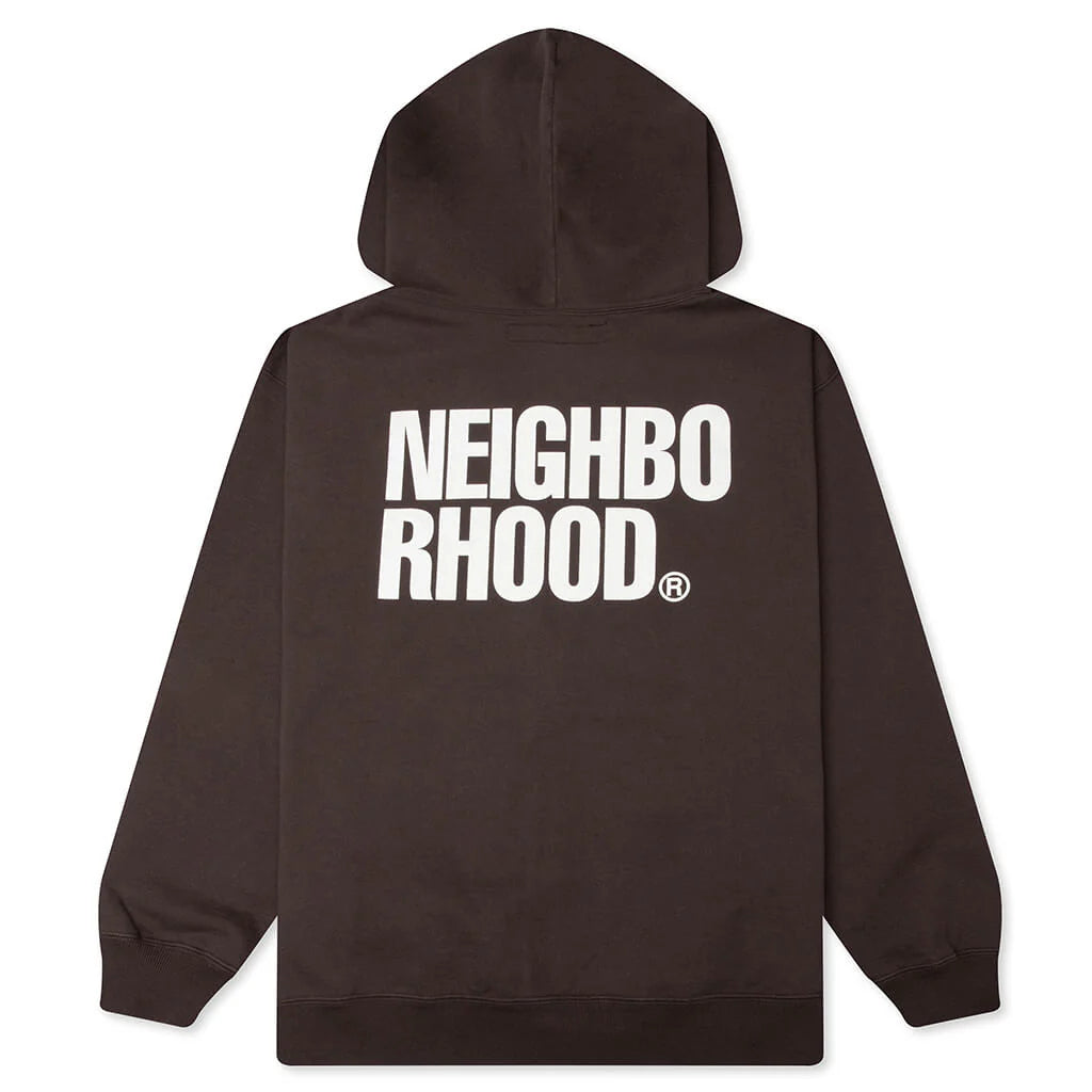 Classic L S Sweat Zip Hoodie Brown