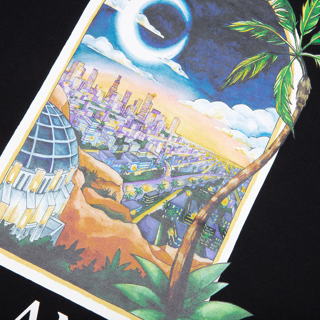 LA Night Printed T Shirt Black